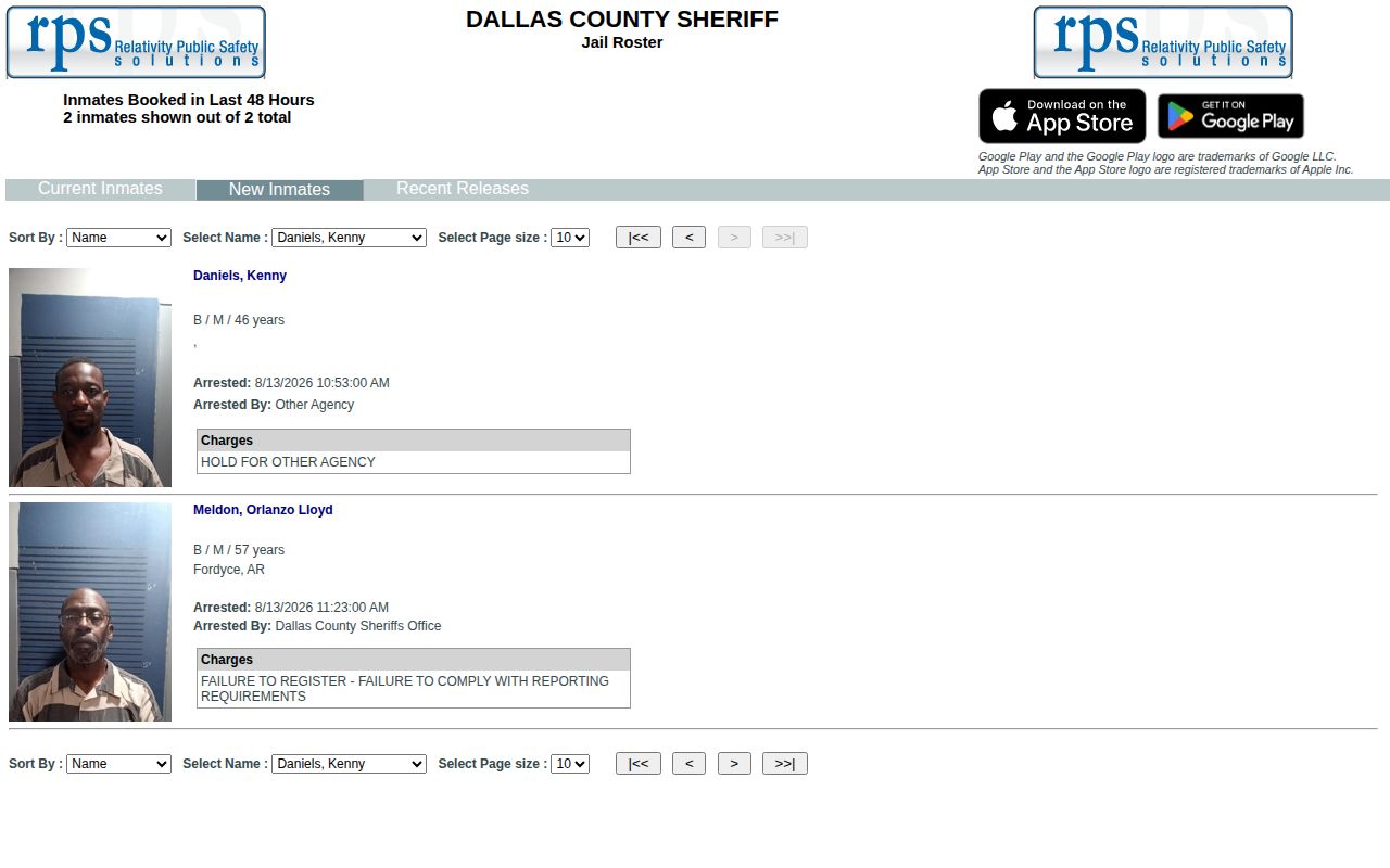 Dallas County arrest records booked within 48 hours