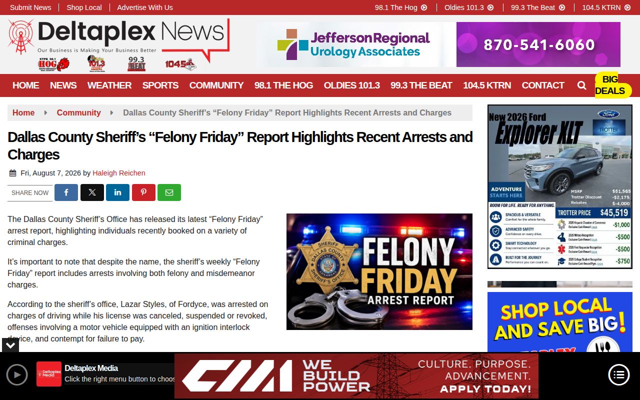 Dallas County crime news Felony Friday arrest report