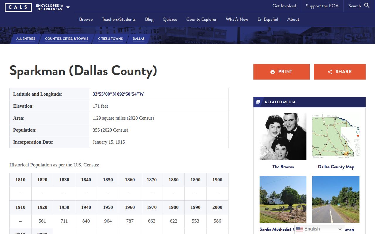 Sparkman Arkansas city reference for Dallas County arrest records